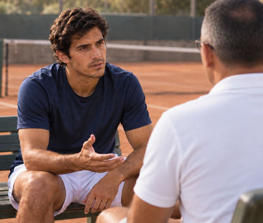 Deportista en un momento de concentración previo a competir